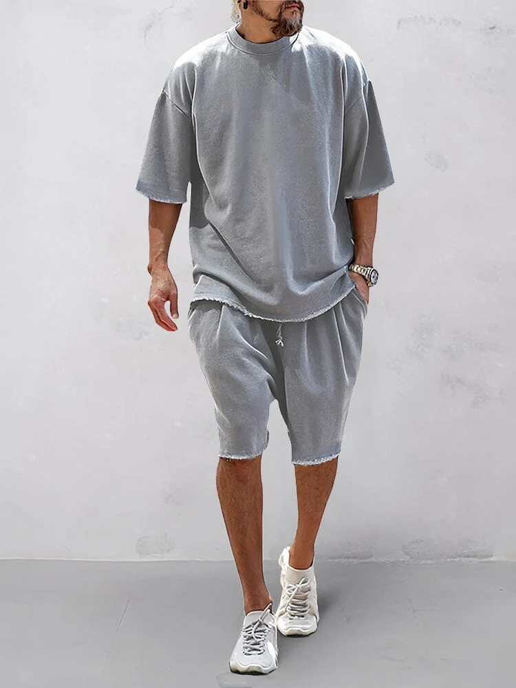 Casual Loose Fit Solid Sports Sets QueenFunky