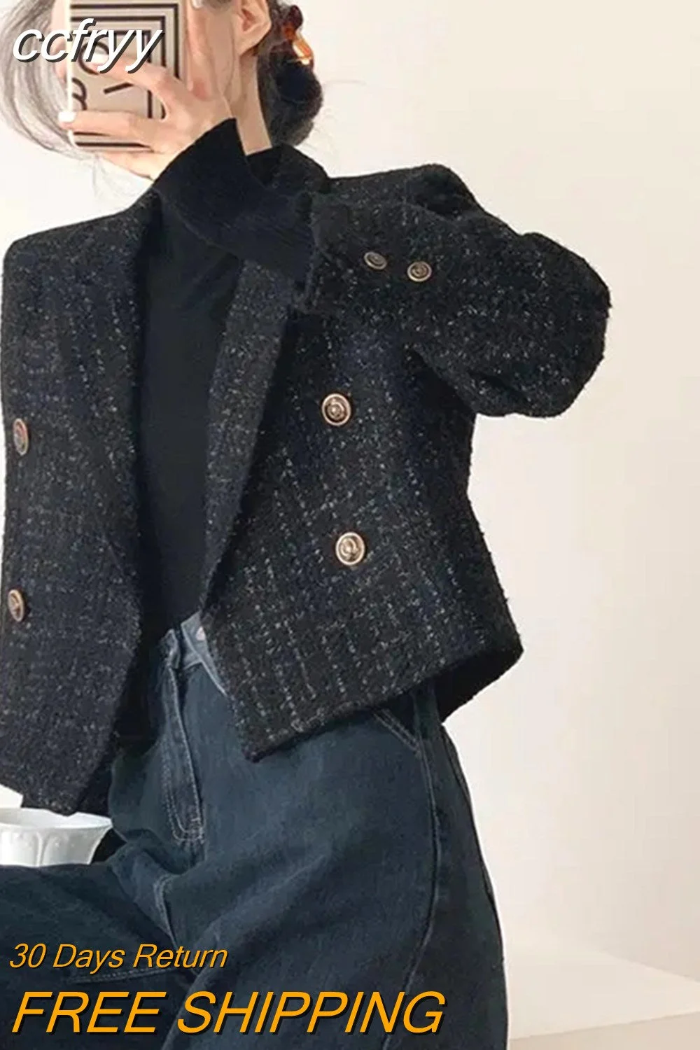 Huibahe Korean Style Long Sleeve Plaid Blazer Women 2023 Autumn Casual Short Ladies Suit Blazers Female Clothing Coat Jacket