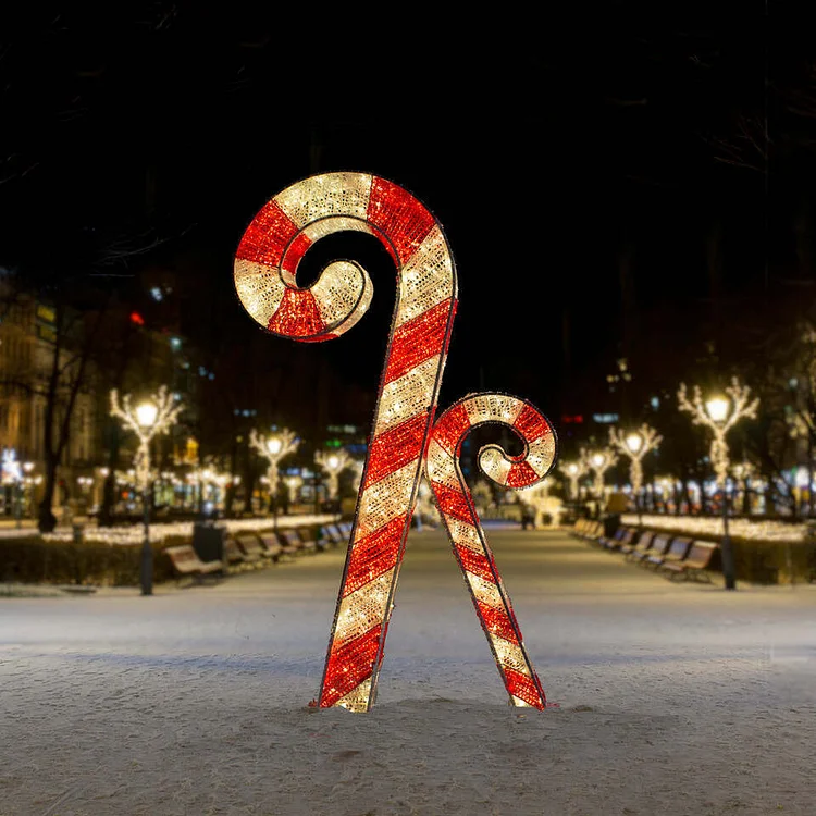 🔥kukelife🔥6ft Lighted Commercial Grade LED Candy Canes Christmas Display Decoration