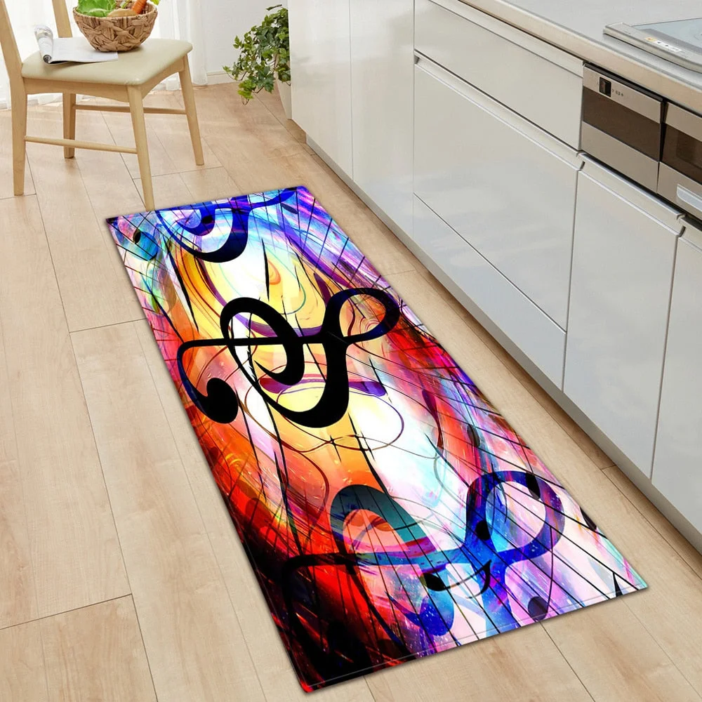 Geometric Kitchen Floor Mat Door Mat Living Room Carpet Home Decoration Bedroom Corridor Floor Mat Bathroom Non-slip Rug 3D