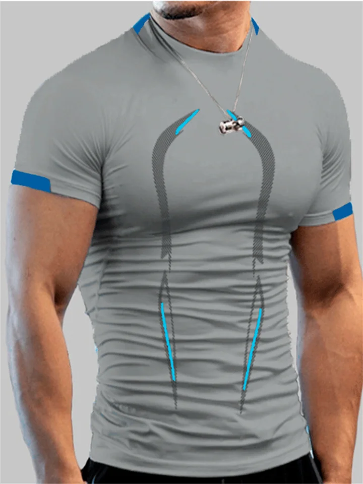 Men's T shirt Tee Moisture Wicking Shirts Plain Round Neck Sports Fitness Short Sleeve Clothing Apparel Muscle Athleisure Comfortable Athletic | 168DEAL