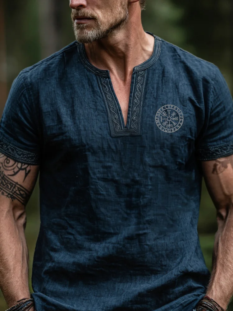 Men's Viking Inspired Celtic Knot Retro V-Neck T-Shirt / Rvogue / Rvogue