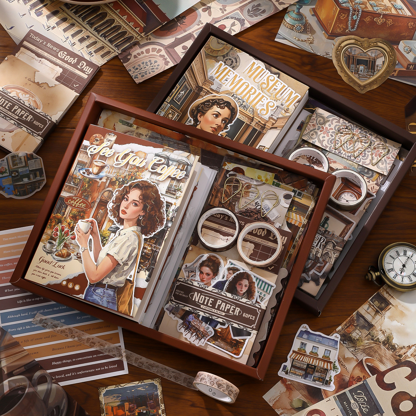 저널 기프트 박스 - 슬로우 라이프 시리즈 빈티지 캐릭터 커피 박물관