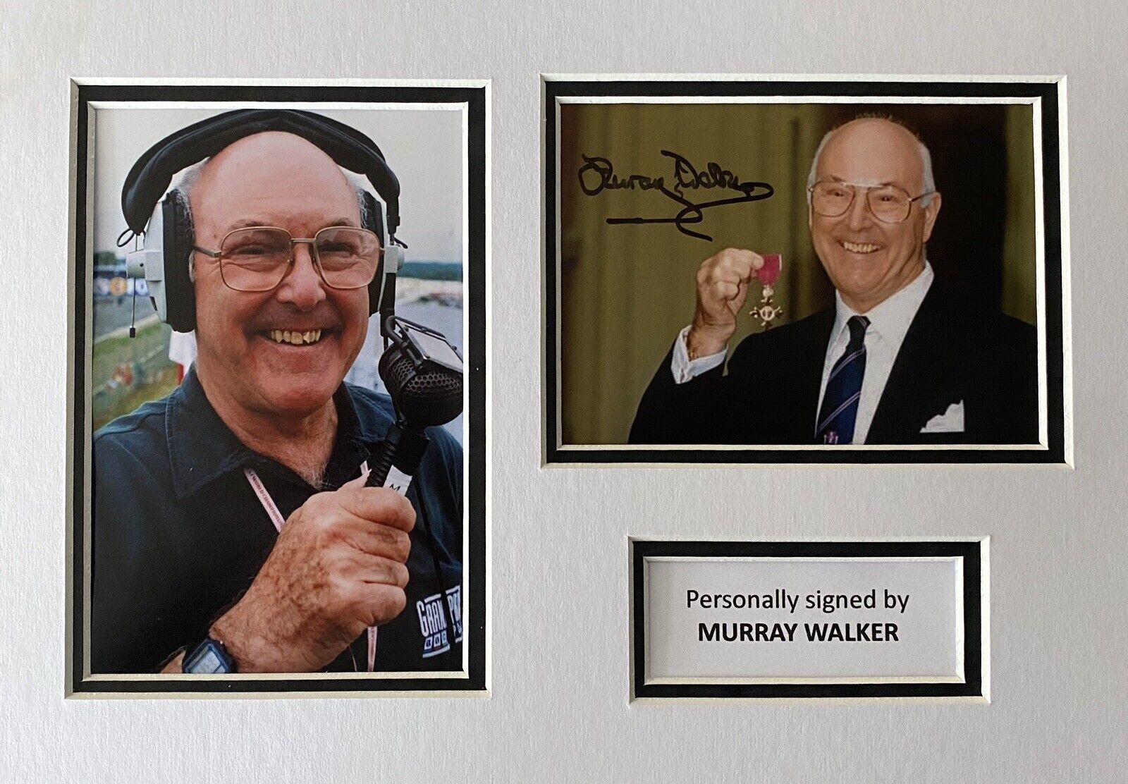 Murray Walker Genuine Hand Signed Photo Poster painting In A4 Display, F1, 1