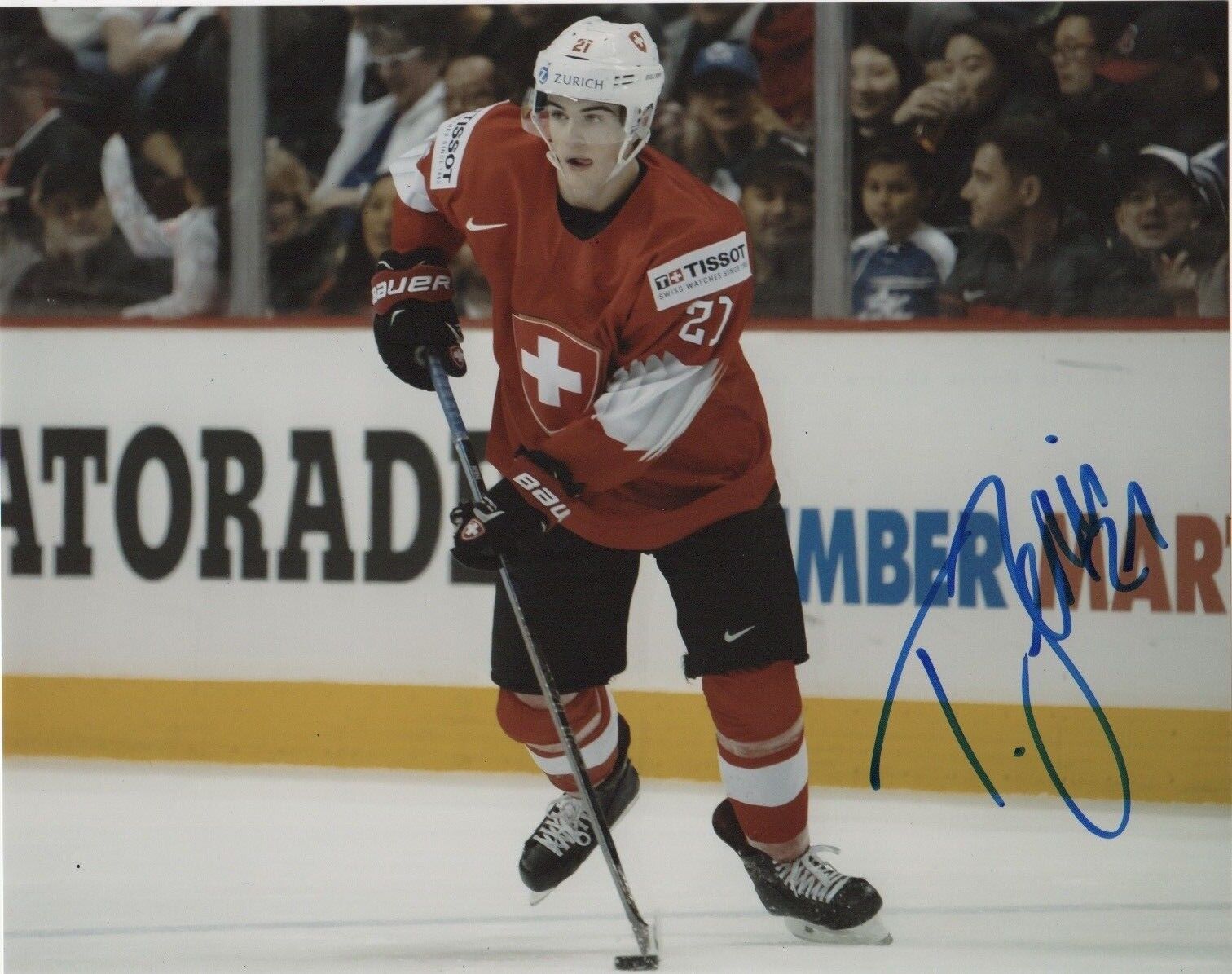 Switzerland Tim Berni Signed Autographed 8x10 NHL Photo Poster painting COA #1