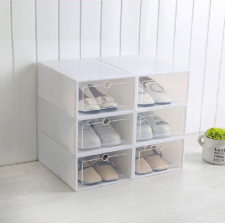 Storage Box & Shoe Box - Transparentdustproof White Blue Black Pink superimposed combination Clamshell organizer