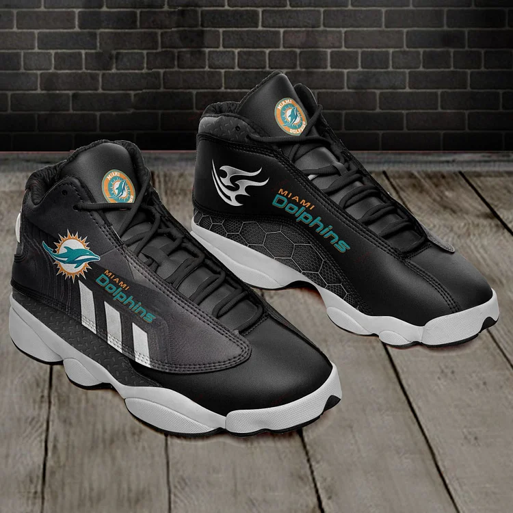 Miami Dolphins Printed PU Basketball Shoes