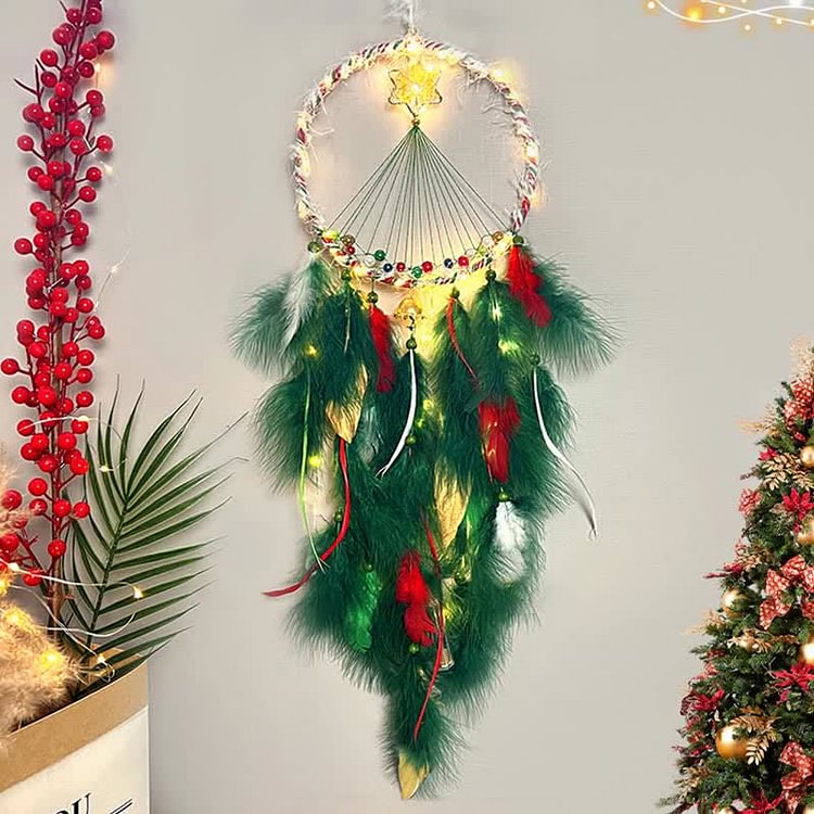 Christmas Feather Dream Catcher
