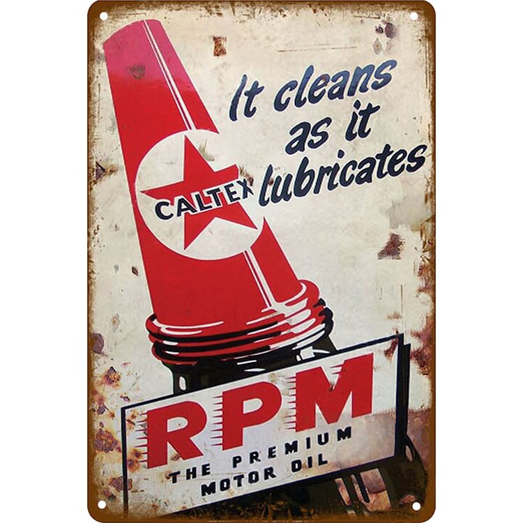 Caltex - RPM The Primium Motor Oil  Vintage Tin Signs/Wooden Signs - 7.9x11.8in & 11.8x15.7in