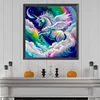(40*40cm)Rainbow Unicorn - Round Partial AB Drill Diamond Painting