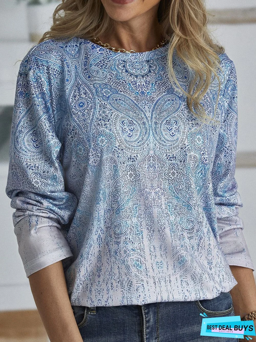Printed Casual Long Sleeve T-Shirt