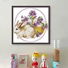 >SALE<Embroidery Eco-cotton Thread 11CT Printed Easter Bunny Cross Stitch Kit 41x39cm