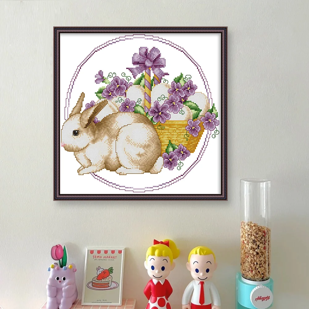 DIY Stamped Cross Stitch 11CT Partial Embroidery 41*39cm - Easter Bunny
