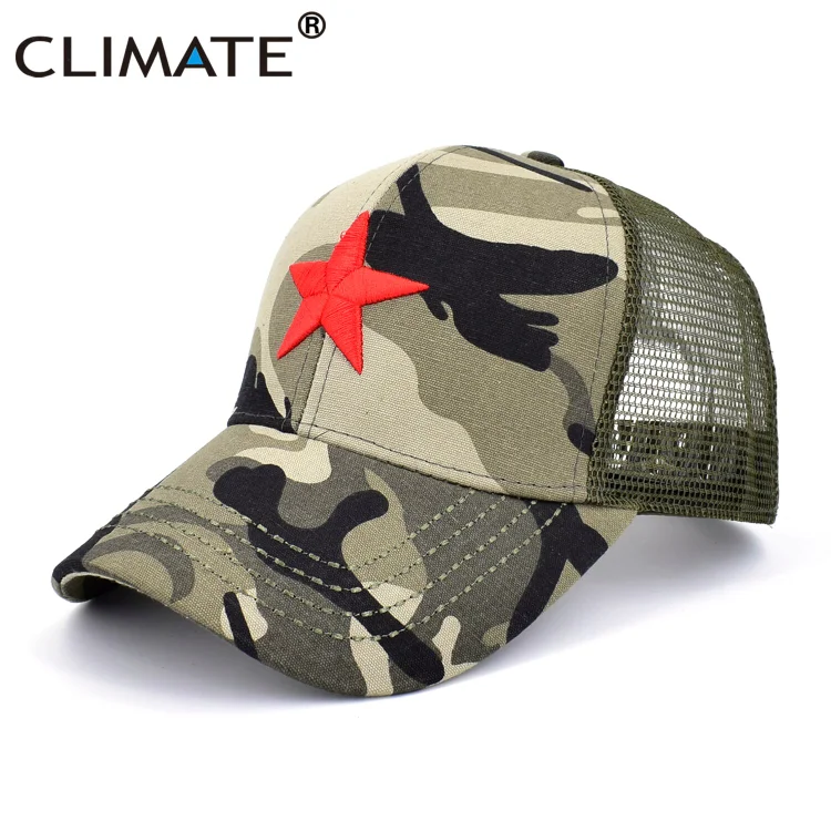 CLIMATERed Star Army Cap Men Caps Hats Communist Party International Brigades Cap Men Cool Mesh Army Military Hat Caps Man