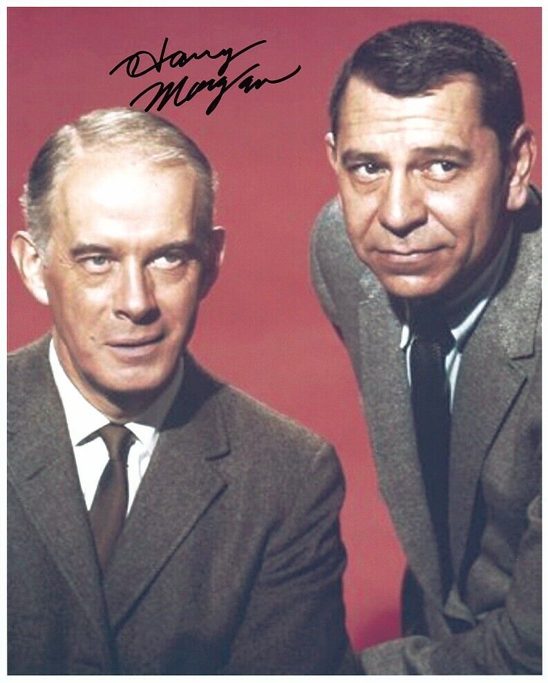 HARRY MORGAN signed DRAGNET color 8x10 w/ coa JACK WEBB CLASSIC CLOSEUP PORTRAIT