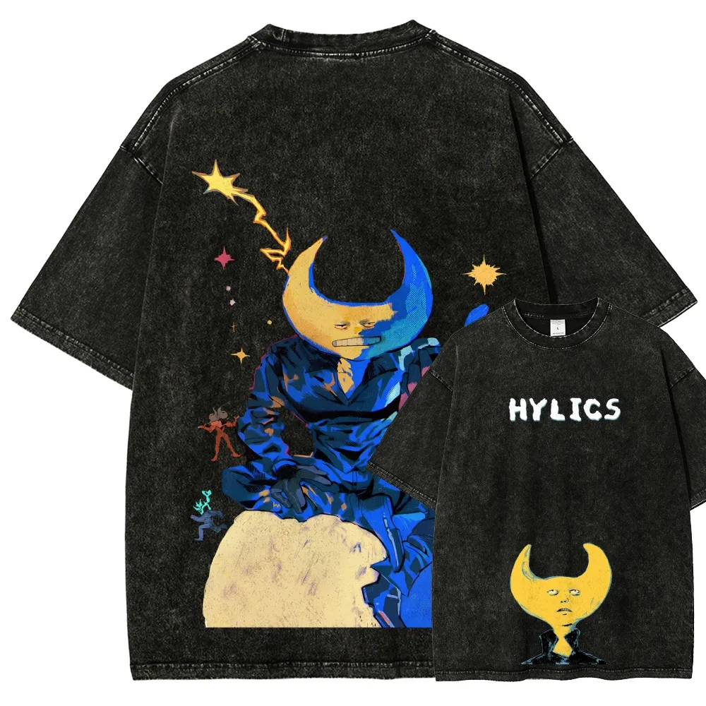 Anime-Inspired Graphic Washed Cotton T-Shirt