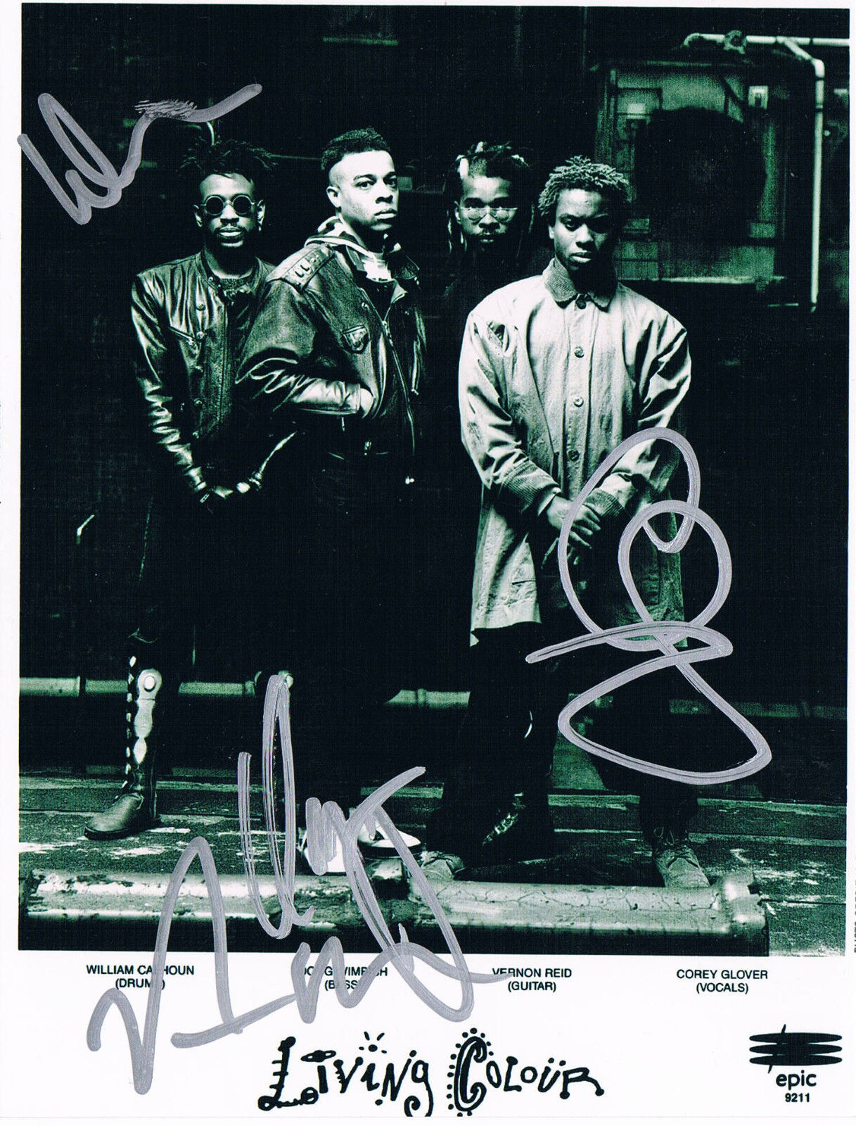 Living Colour genuine autograph 5x7