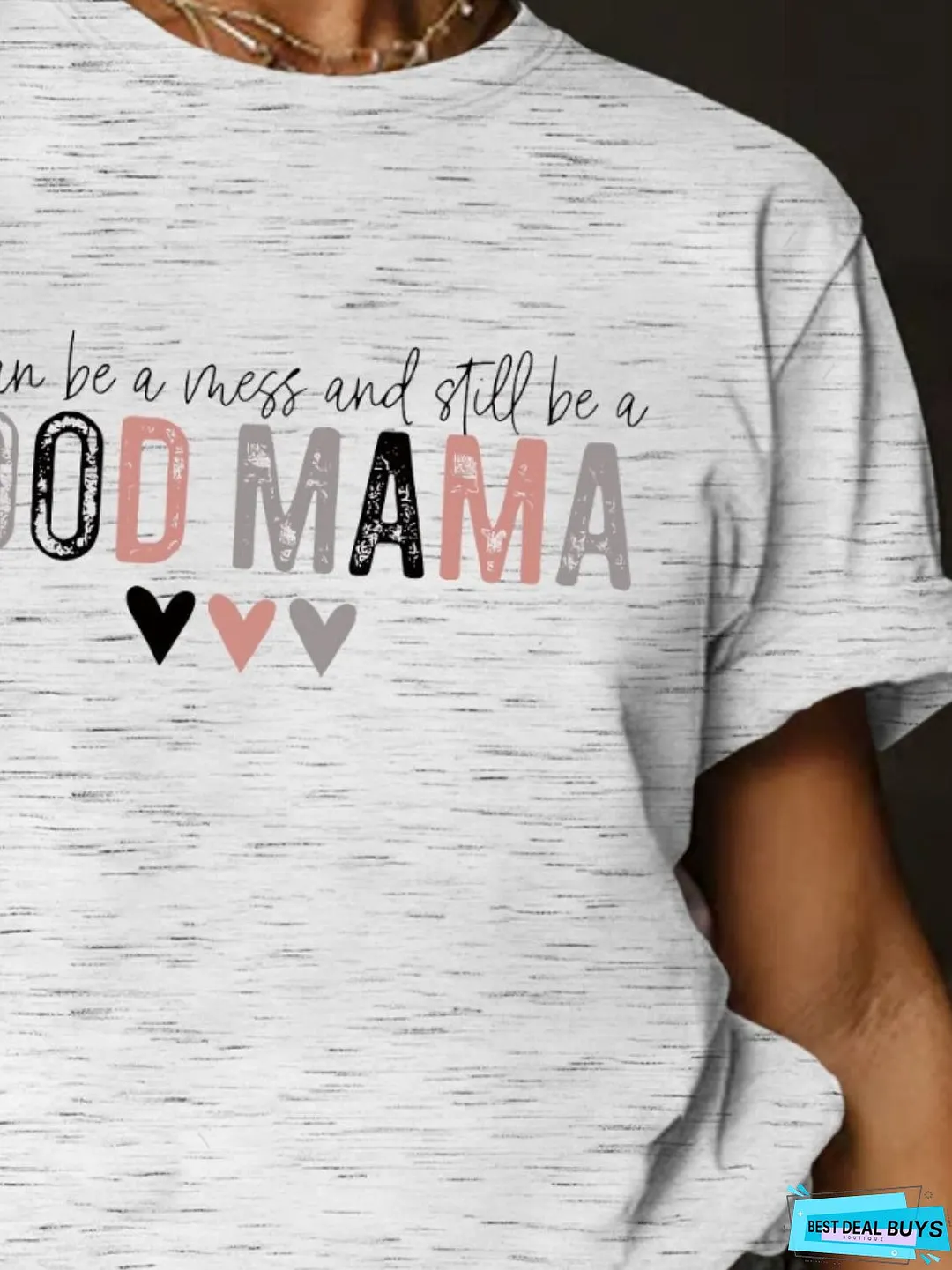 Full Size Letter Graphic Round Neck Short Sleeve T-Shirt