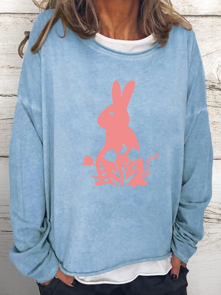 Happy Easter Women Loose Sweatshirt-0025128