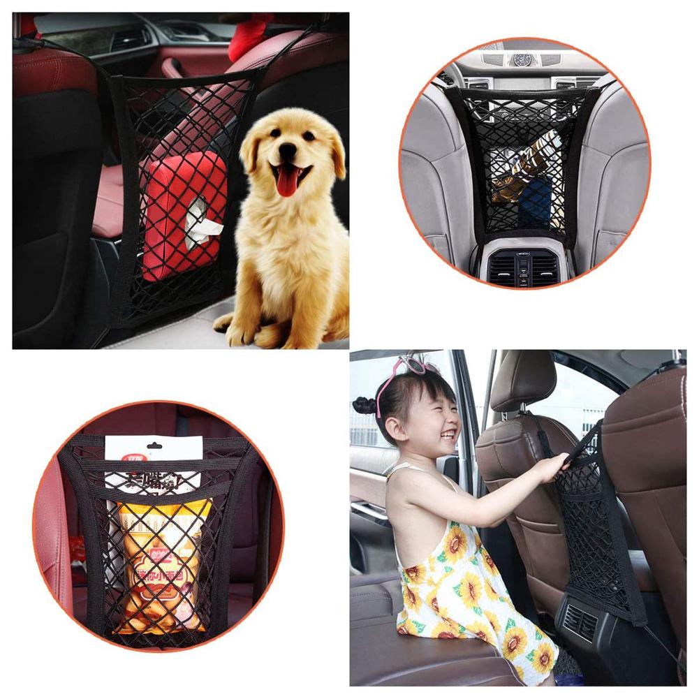 

Car Organiser Net Elastic Car Back Seat Mesh Pocket 3 Layers (30x25cm), 501 Original