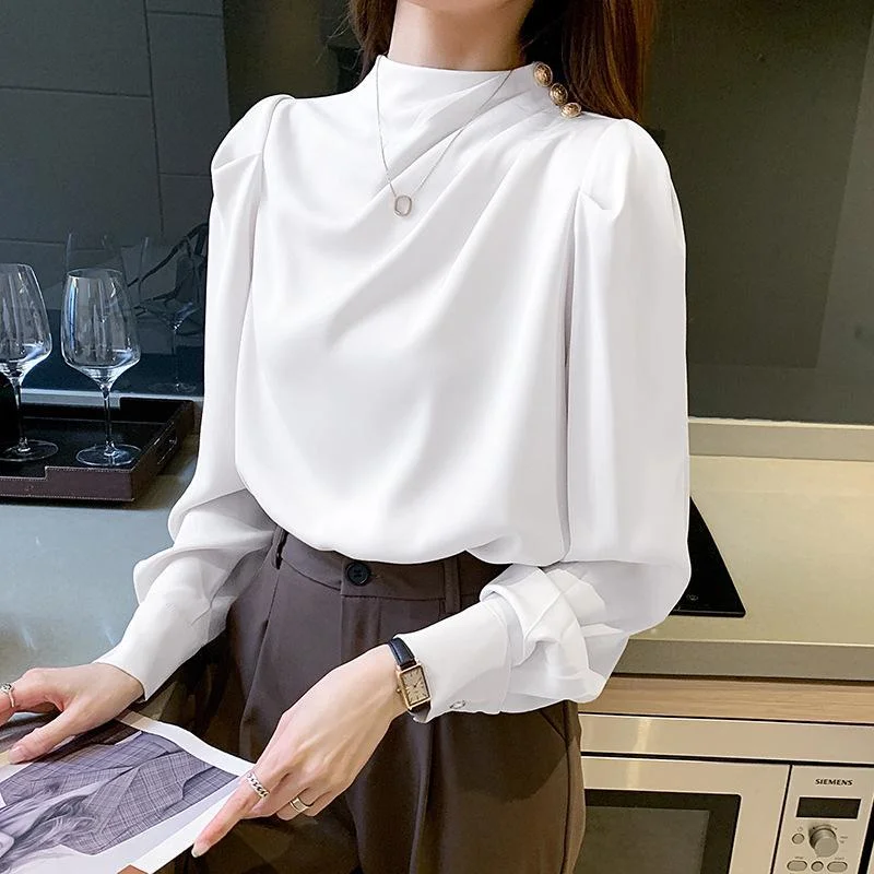 Cooked Hong Kong style professional satin acetate long-sleeved shirt