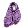 Plain Colors Tassels Unisex Scarf Team Event Anniversary Shawl