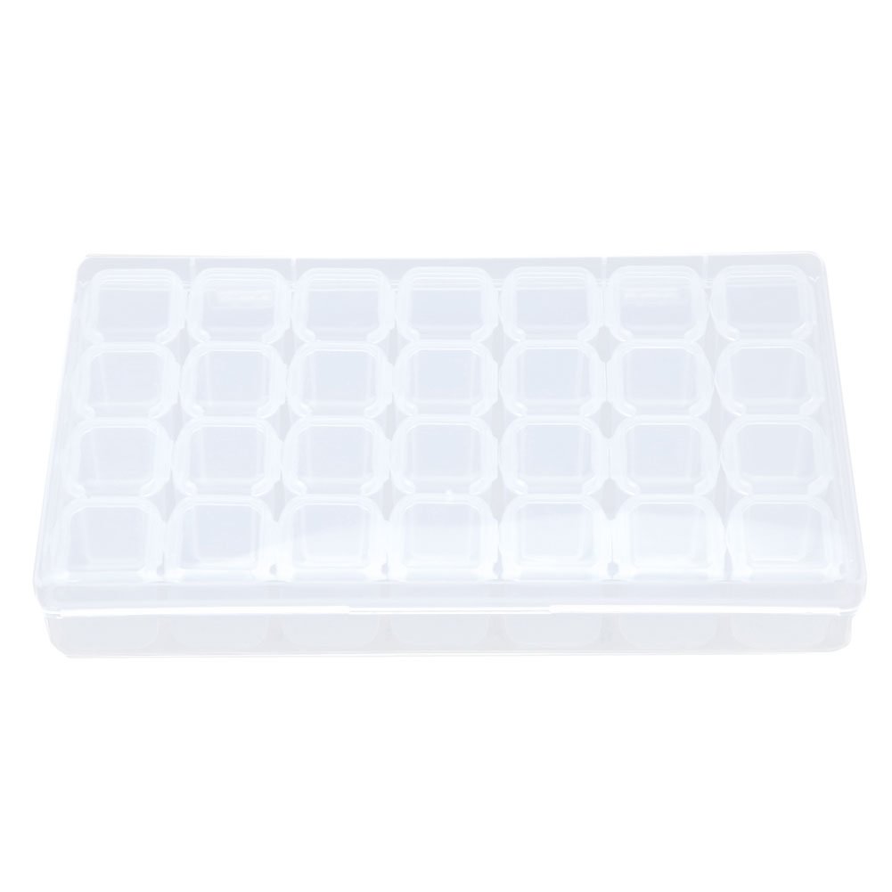 28 Slots Storage Box Nail Art Rhinestone Jewelry Display Case