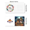 6Pcs Halloween House Special Shape Diamond Panting Greeting Card