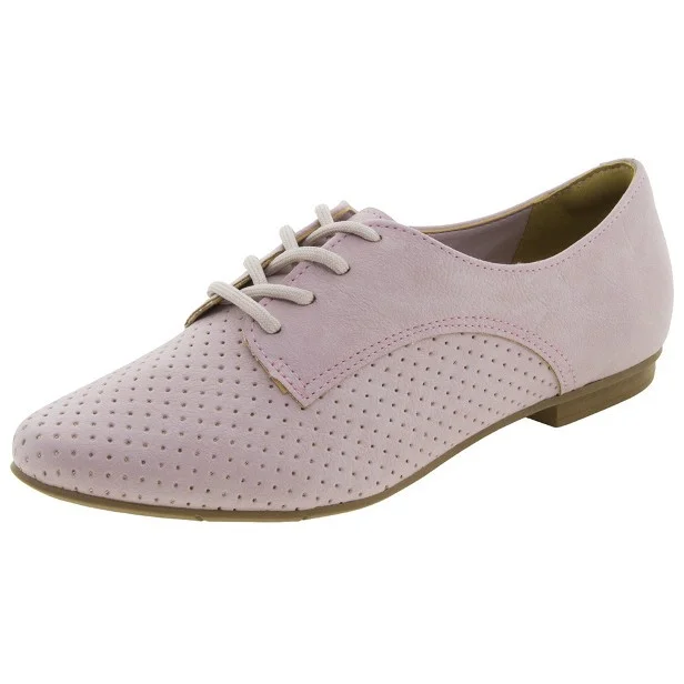 Pink Suede Lace-Up Comfortable School Oxfords Vdcoo