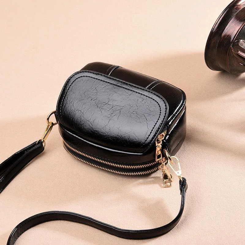 Women's versatile one-shoulder messenger soft leather handbags