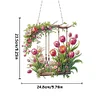 (US Only)Acrylic 2D Flat DIY Tulip Swing Hanging Diamond Art Kits Wall Door Decoration