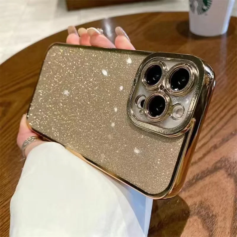 Solid Color Electroplating Glitter Phone Case