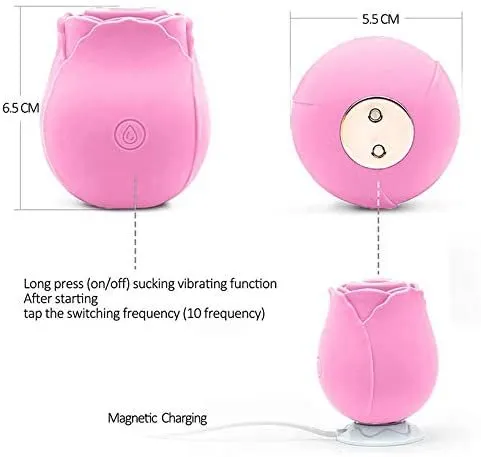 Silica gel rose toy 10 frequency (Pink) Silica gel rose toy 10 frequency (Pink)