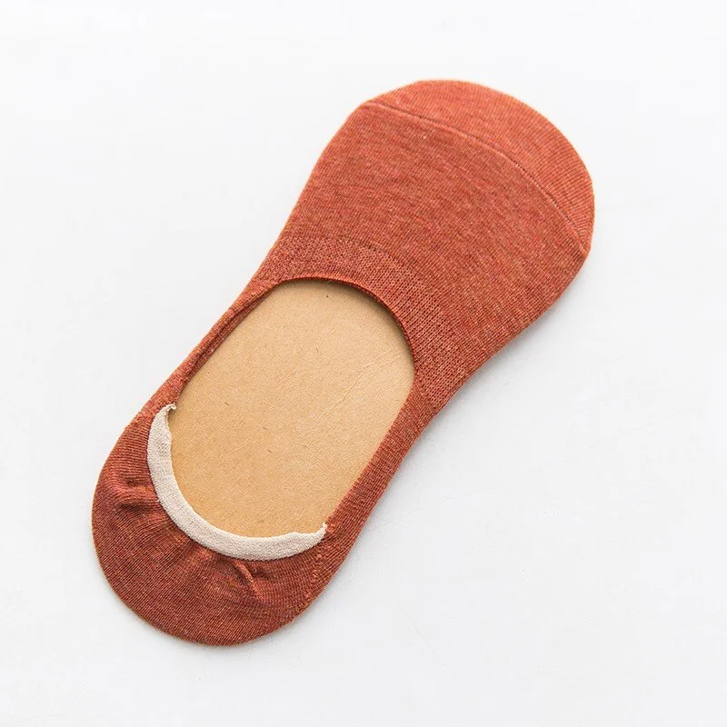 10 pieces = 5 pairs Spring summer women socks Solid color fashion wild shallow mouth invisible boat socks felmen slipper sock