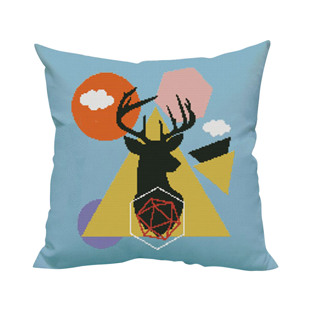 

Elk - 11CT Stamped Cross Stitch Pillowcase - 45*45CM, 501 Original