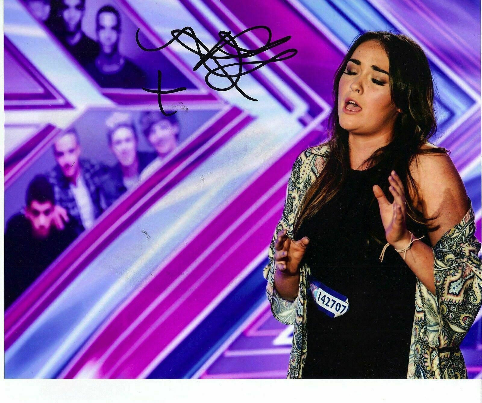 Lola Saunders Hand Signed X Factor Music 10X8 Photo Poster painting