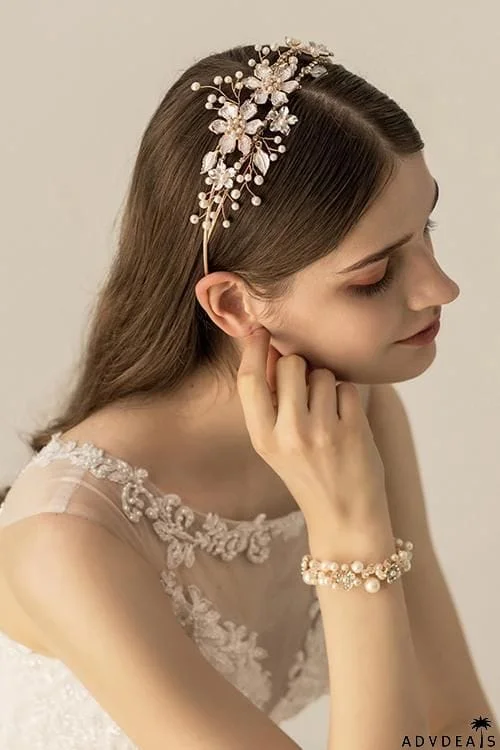 Pearl Rhinestone Flower Headband