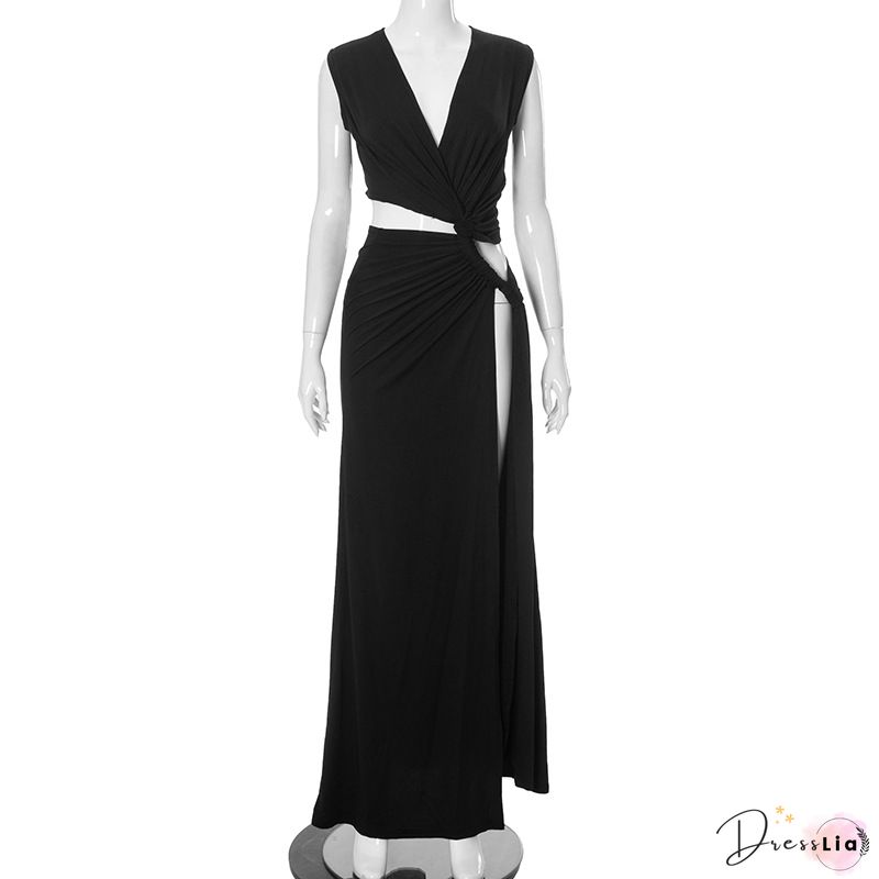 Mesh See Though Lace Up Crop Tops and Pants Suit