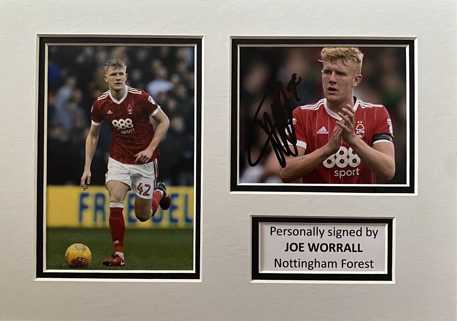 Joe Worrall Genuine Hand Signed Nottingham Forrest Photo Poster painting In A4 Mount Display