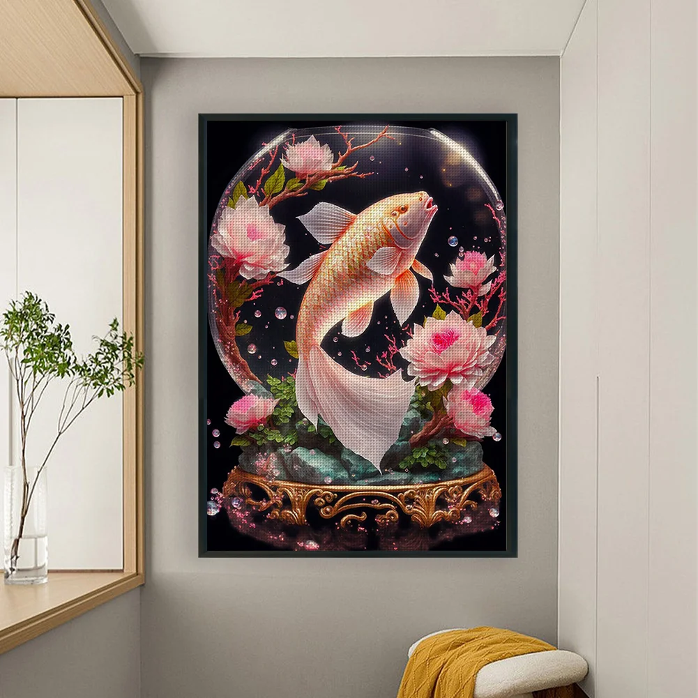 11CT Full Stamped Cross Stitch - Koi(Canvas|40*50CM)