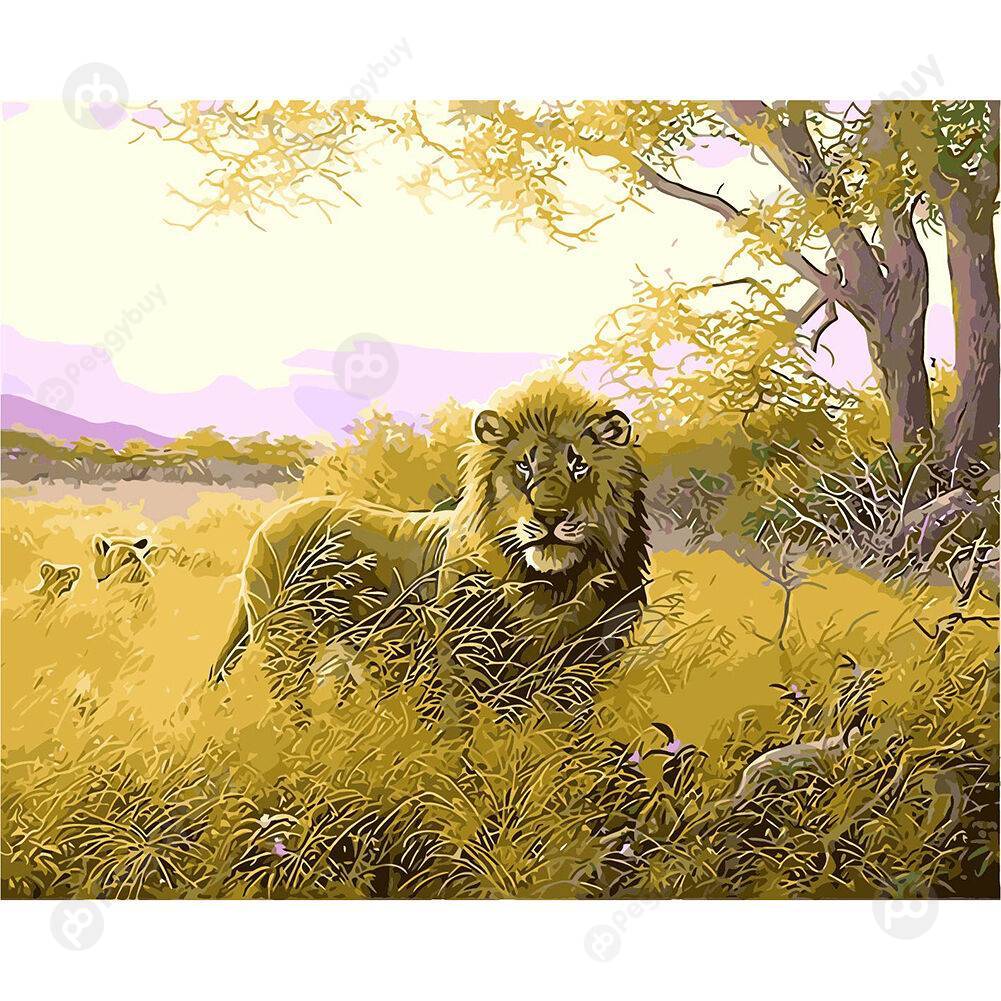 

40*50CM Paint By Numbers-Big Lion, 501 Original