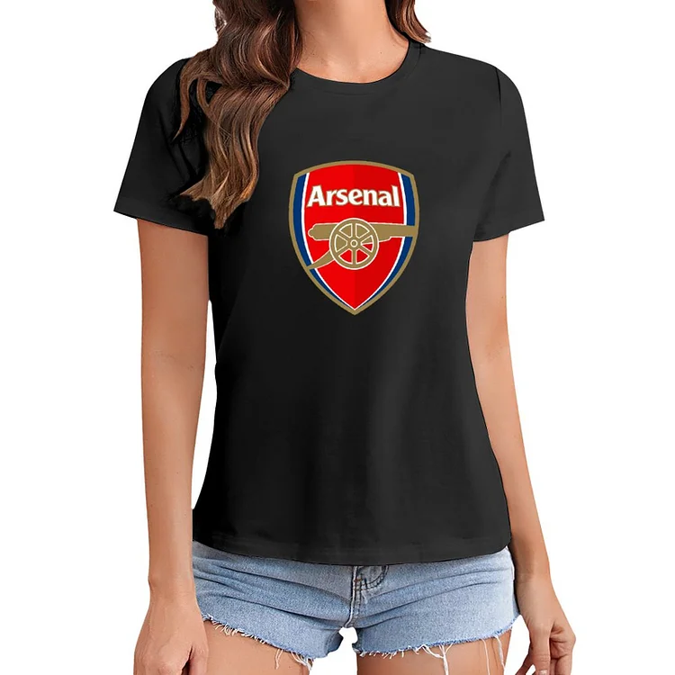 Arsenal White Letters T-Shirt À Col Rond À Manches Courtes Gildan Pour Femme