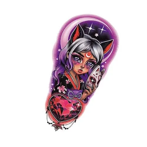 The Little Prince and the Fox Sexy Cute Rabbit Girl Mask Chica Waterproof Durable Female Male Cute Cartoon Anime Tattoo stickers