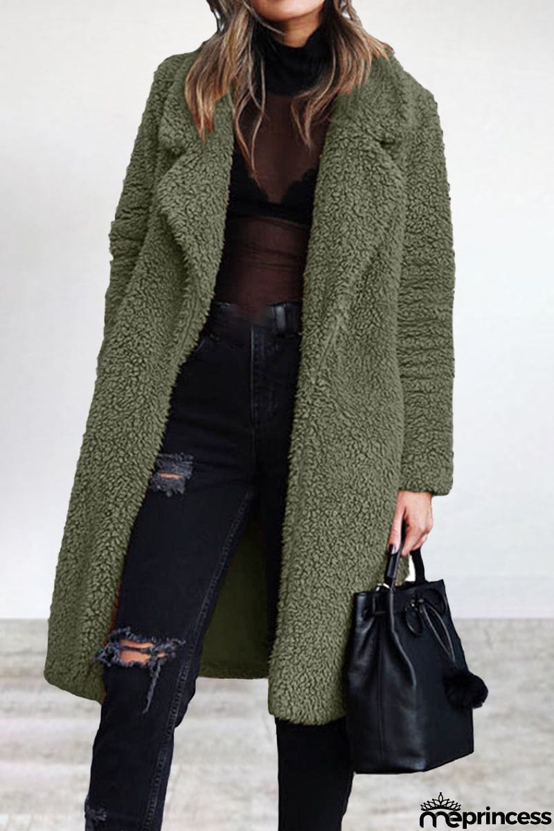 Casual Solid Patchwork Turndown Collar Outerwear