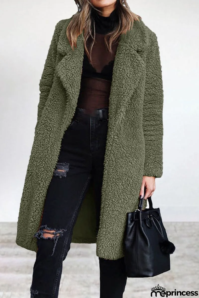 Casual Solid Patchwork Turndown Collar Outerwear