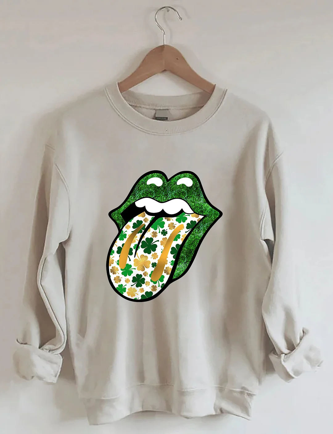 Shamrock Lips St. Patrick's Day Sweatshirt 