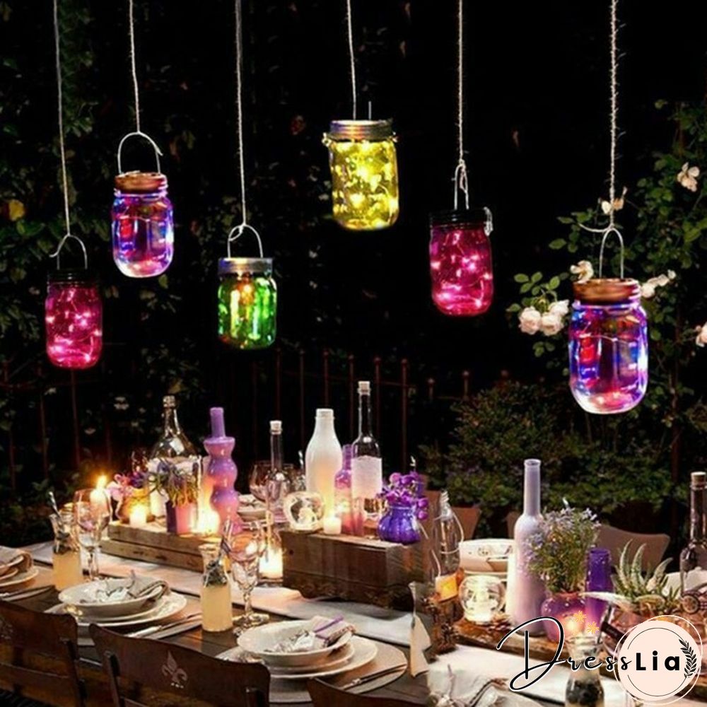 5/10/15 Pack Solar Powered Lid Lights 200cm 20 LEDs Mason Jar Solar Lights with Hangers , Indoor or Outdoor Usage for Wedding Christmas Holiday Party Decor (Jars Not Included)
