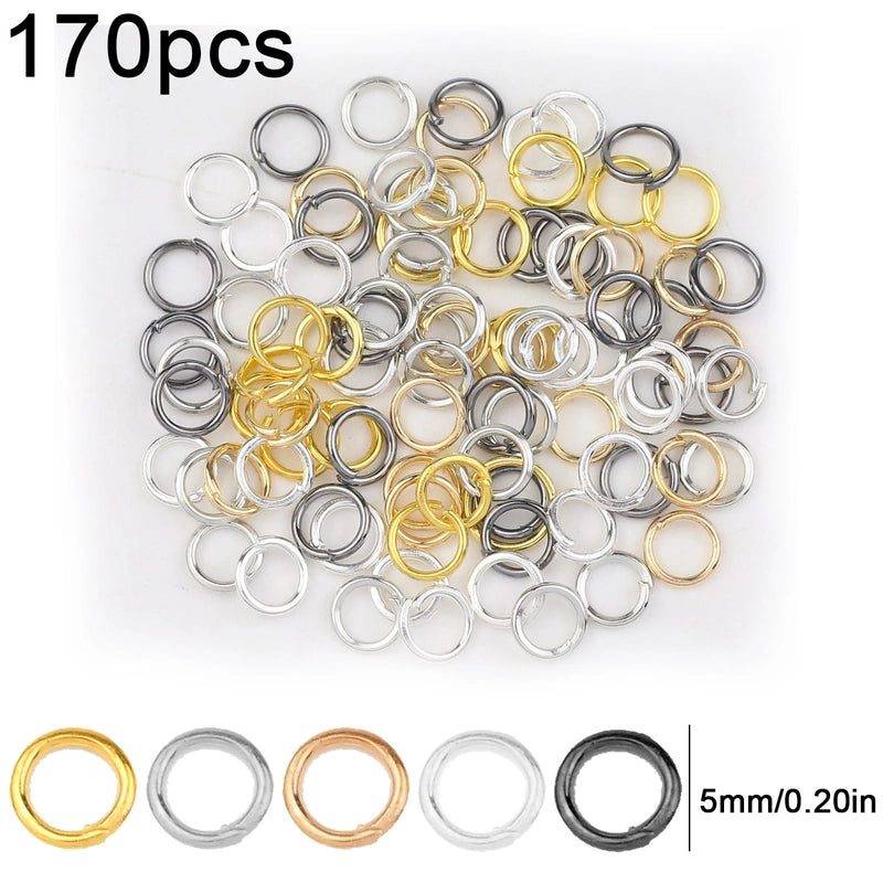 1 Set Diameter 3mm Diameter 4mm Diameter 5mm Alloy Solid Color Open Jump Rings Jewelry Accessories