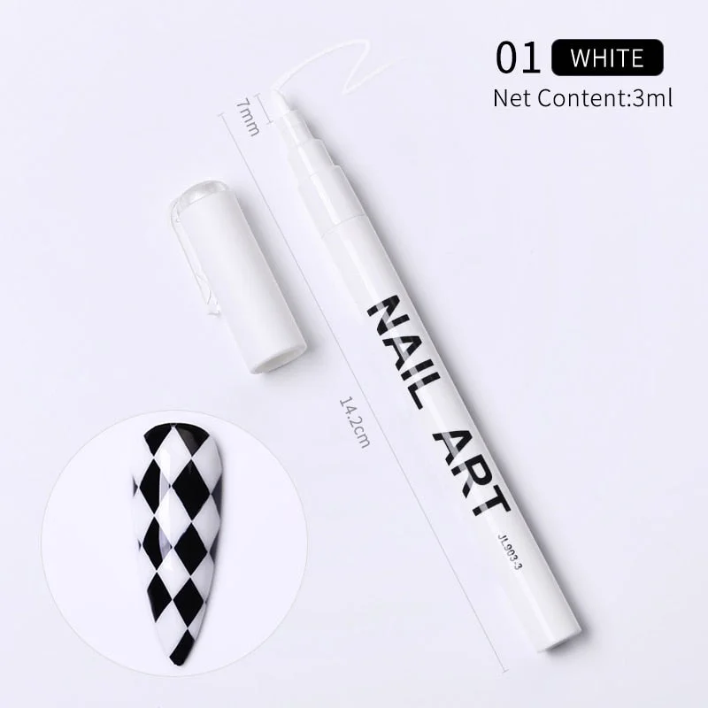 1 Pc Nail Art Graffiti Pen Waterproof Drawing Painting Liner Brush DIY Flower Abstract Lines Details Nail Art Beauty Nail Tool