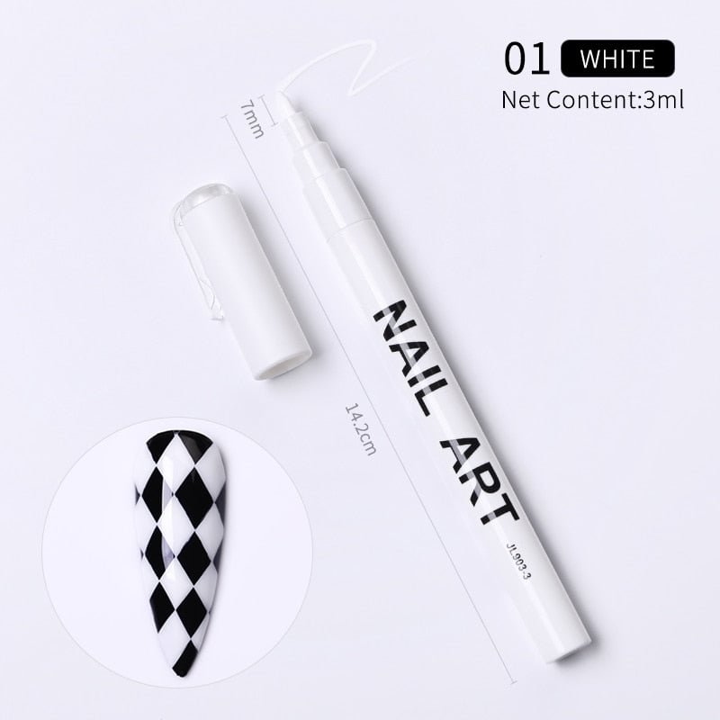 1 Pc Nail Art Graffiti Pen Waterproof Drawing Painting Liner Brush DIY Flower Abstract Lines Details Nail Art Beauty Nail Tool